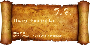 Thury Henrietta névjegykártya